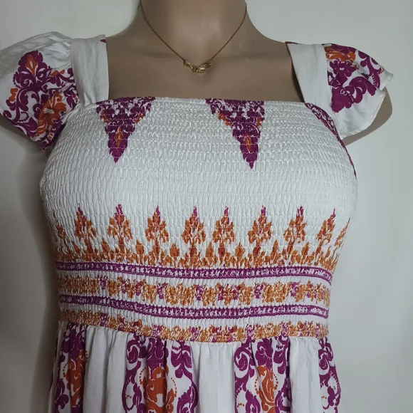 Chic White and Purple Maxi Dress - Picture 4 of 11